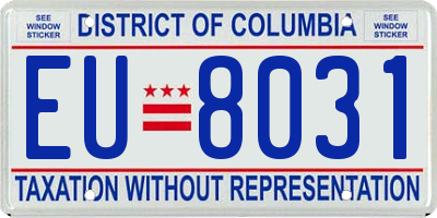 DC license plate EU8031