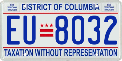 DC license plate EU8032