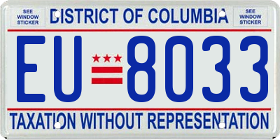 DC license plate EU8033