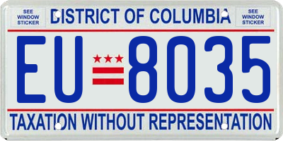 DC license plate EU8035