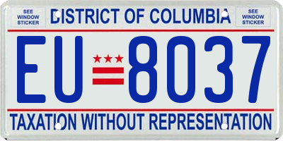 DC license plate EU8037