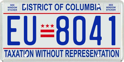 DC license plate EU8041