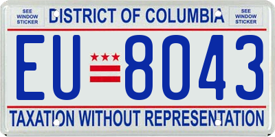 DC license plate EU8043
