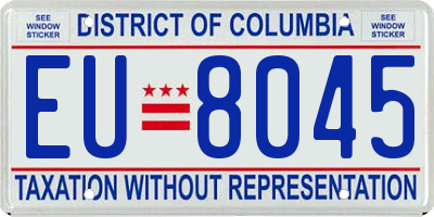 DC license plate EU8045