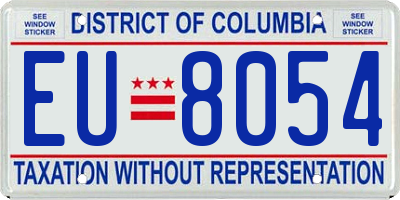 DC license plate EU8054
