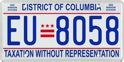 DC license plate EU8058