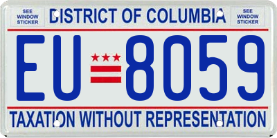 DC license plate EU8059