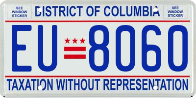 DC license plate EU8060