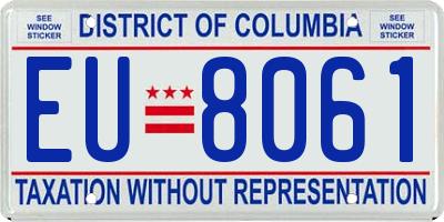DC license plate EU8061