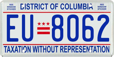 DC license plate EU8062