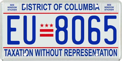 DC license plate EU8065
