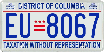 DC license plate EU8067