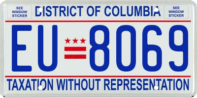 DC license plate EU8069