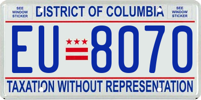 DC license plate EU8070