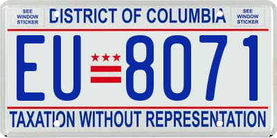 DC license plate EU8071