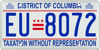 DC license plate EU8072