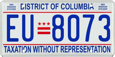 DC license plate EU8073