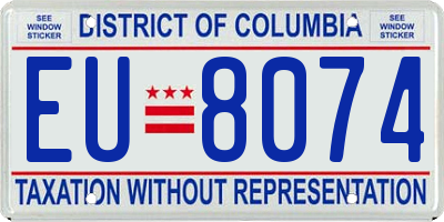 DC license plate EU8074