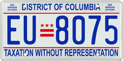 DC license plate EU8075