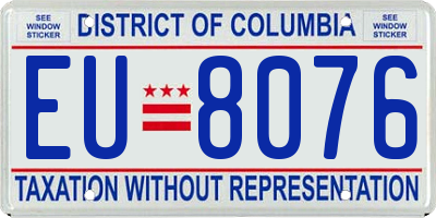 DC license plate EU8076