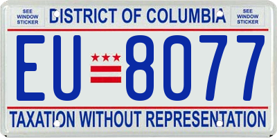 DC license plate EU8077