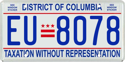 DC license plate EU8078