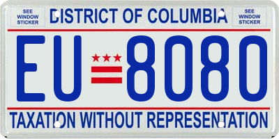 DC license plate EU8080