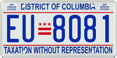 DC license plate EU8081