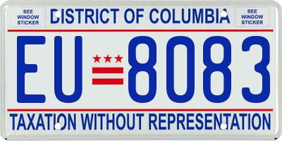 DC license plate EU8083
