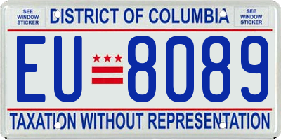 DC license plate EU8089