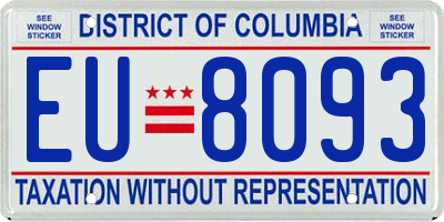 DC license plate EU8093