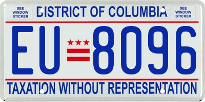 DC license plate EU8096