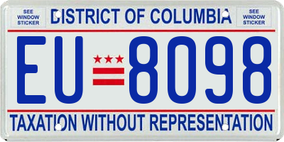 DC license plate EU8098