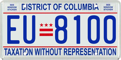 DC license plate EU8100