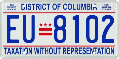DC license plate EU8102