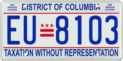 DC license plate EU8103