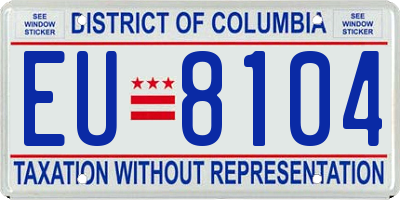 DC license plate EU8104
