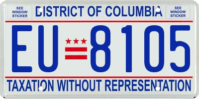 DC license plate EU8105