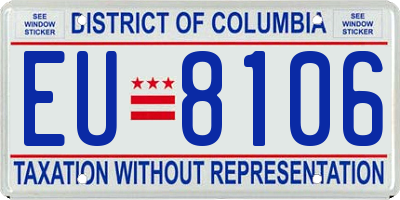 DC license plate EU8106