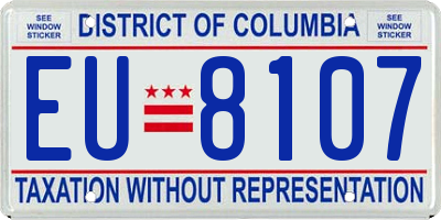 DC license plate EU8107