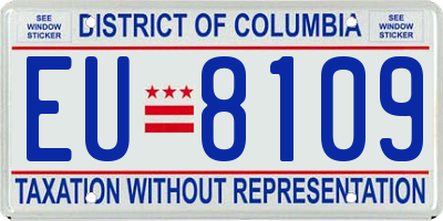 DC license plate EU8109