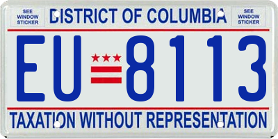 DC license plate EU8113