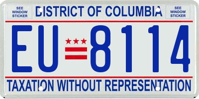 DC license plate EU8114