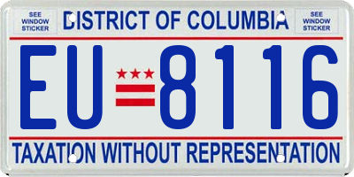 DC license plate EU8116