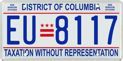 DC license plate EU8117
