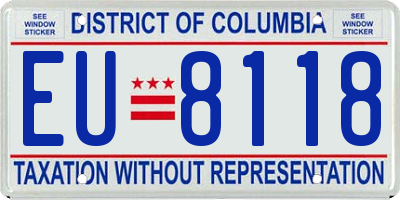 DC license plate EU8118