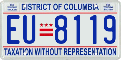 DC license plate EU8119