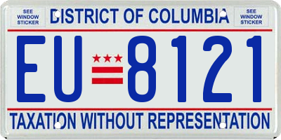 DC license plate EU8121