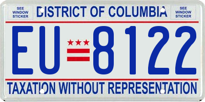DC license plate EU8122