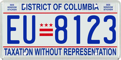 DC license plate EU8123